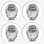 Glasunderlägg - Pomeranian / Dvärgspets