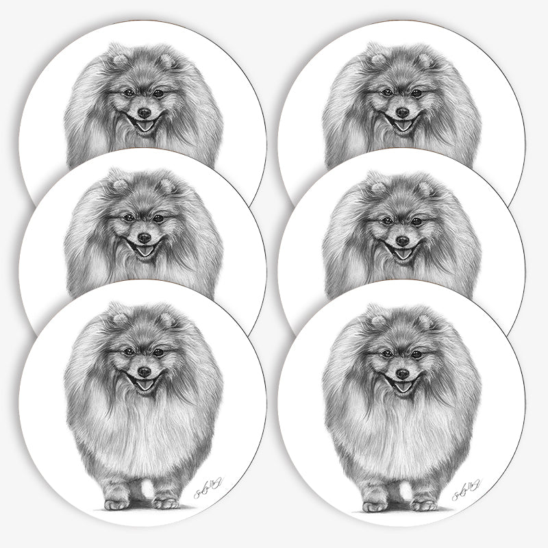 Glasunderlägg - Pomeranian / Dvärgspets