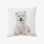 Kuddfodral 100% lin - West Highland White Terrier