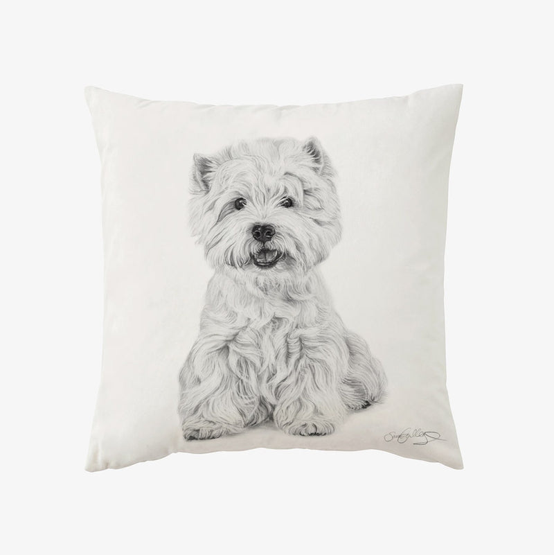Kuddfodral 100% lin - West Highland White Terrier