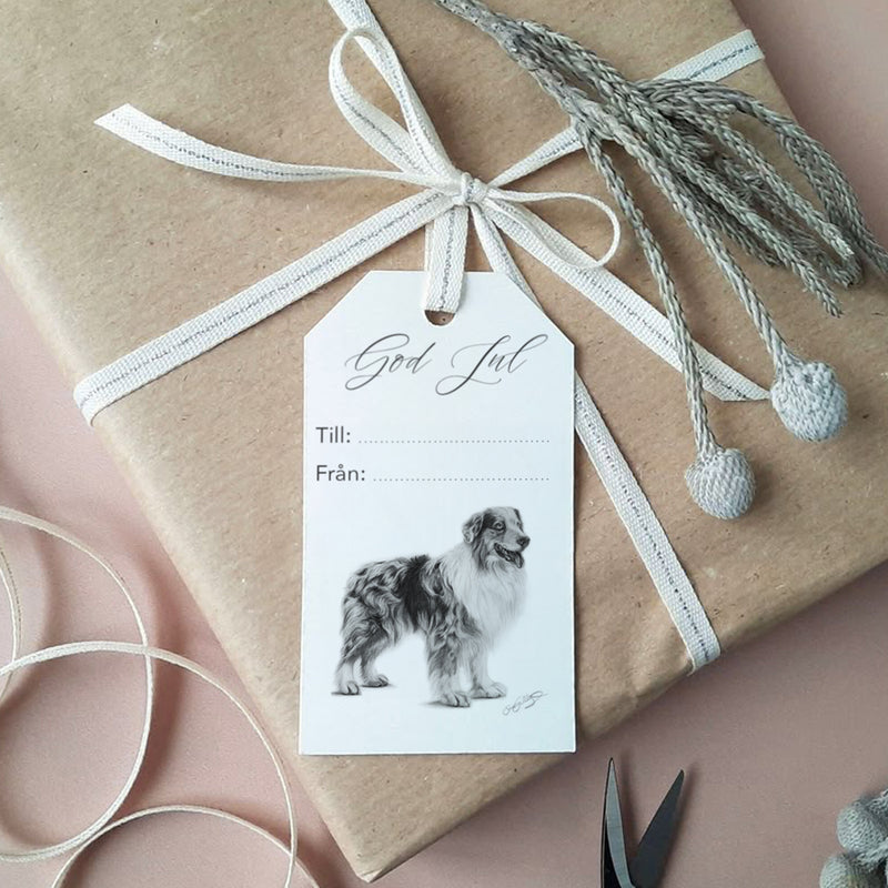 Juletikett - Australian Shepherd