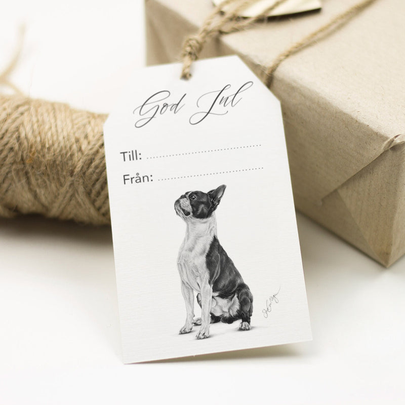 Juletikett - Bostonterrier