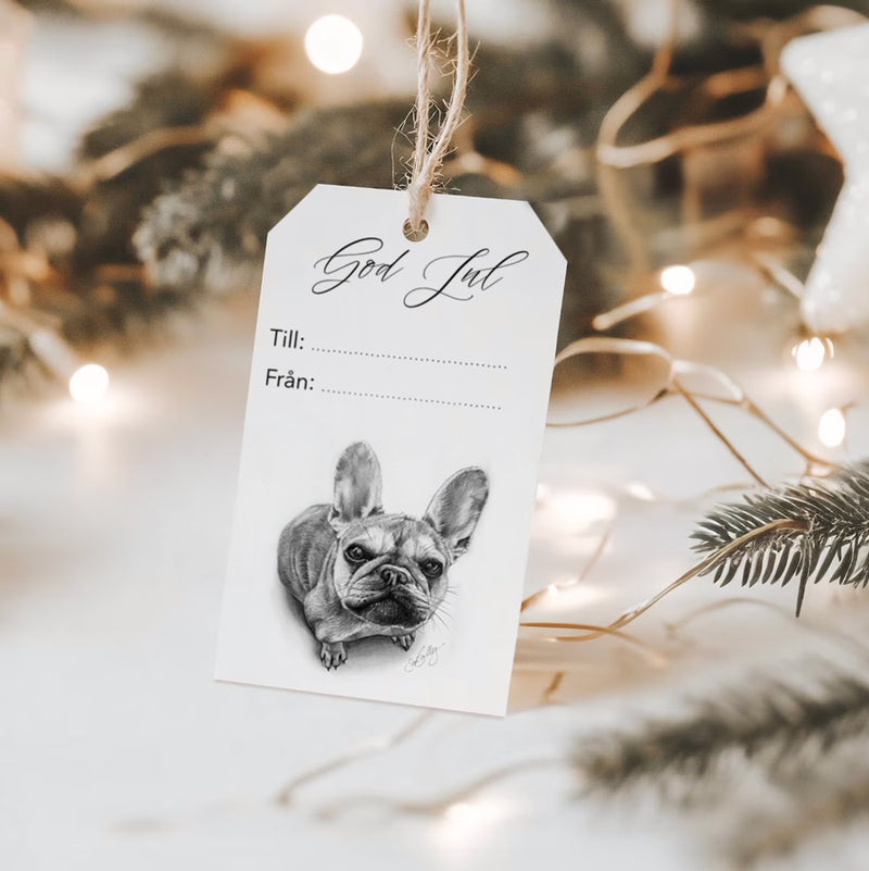 Juletikett - Fransk Bulldog