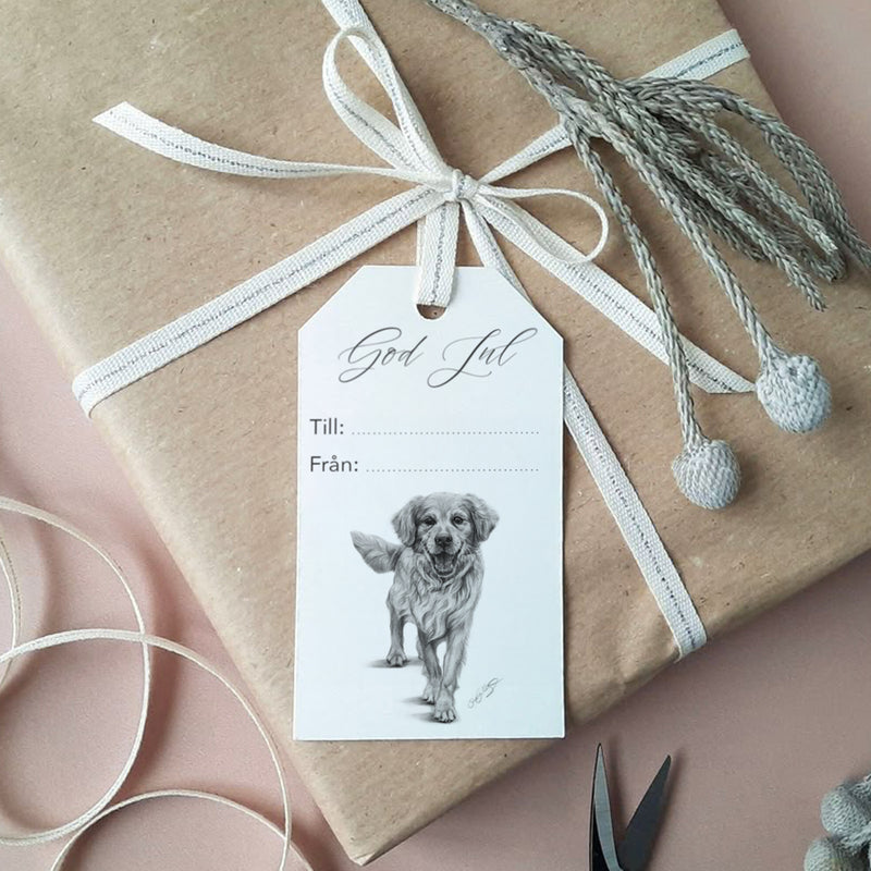 Juletikett - Golden Retriever