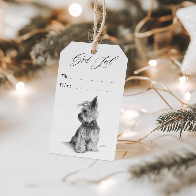 Juletikett - Yorkshireterrier