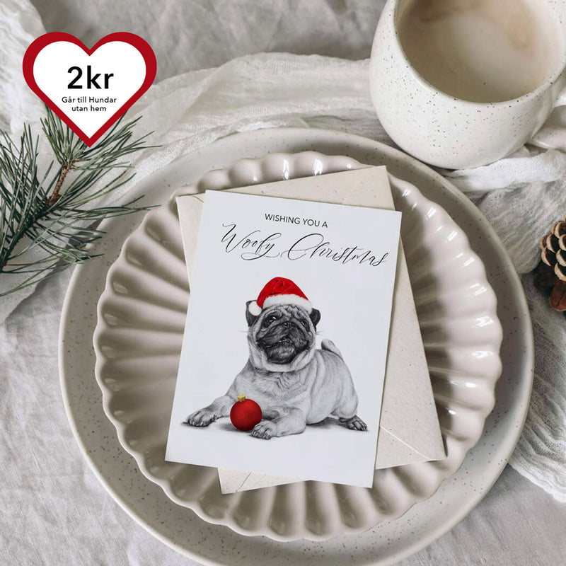 Julkort - Mops