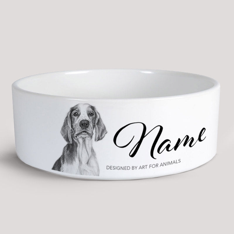 Keramikskål / Hundskål - Welsh Springer Spaniel