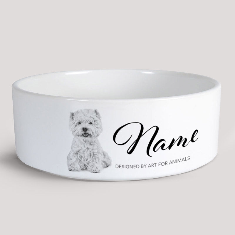 Keramikskål / Hundskål - West Highland White Terrier