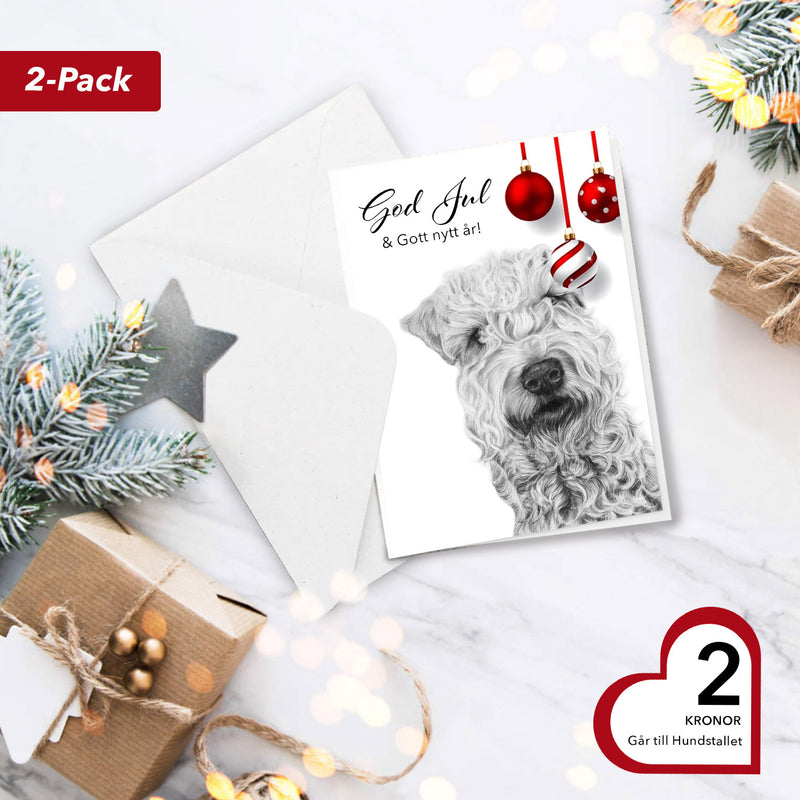 Julkort 2-pack - Irish Soft Coated Wheaten Terrier